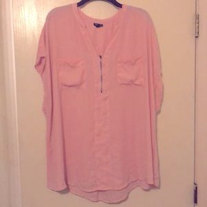 Pink Sheer Tank Top Blouse